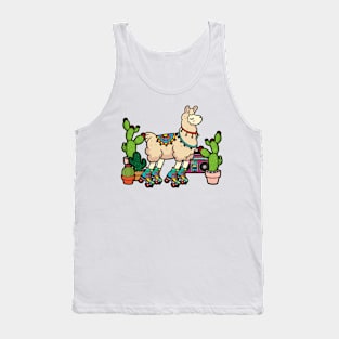 Llama Skater Boombox Cactus Tank Top